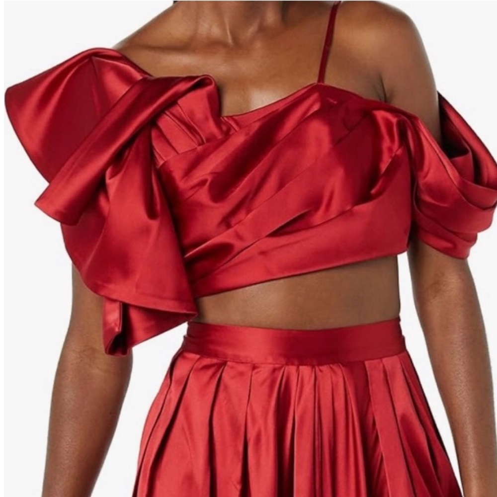 Making The Cut - Satin Ruffle Crop Top